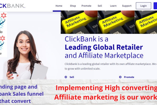 I will be your affiliate link marketing manager for shopify clickbank amazon affiliate