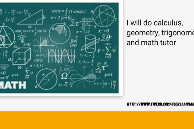 I will be your calculus, geometry, trigonometry, math, physics tutor