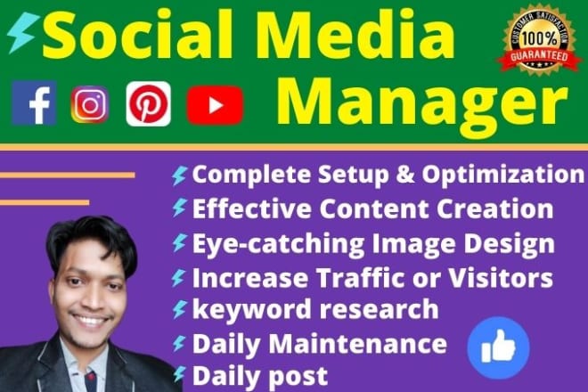 I will be your professional social media manager specialist
