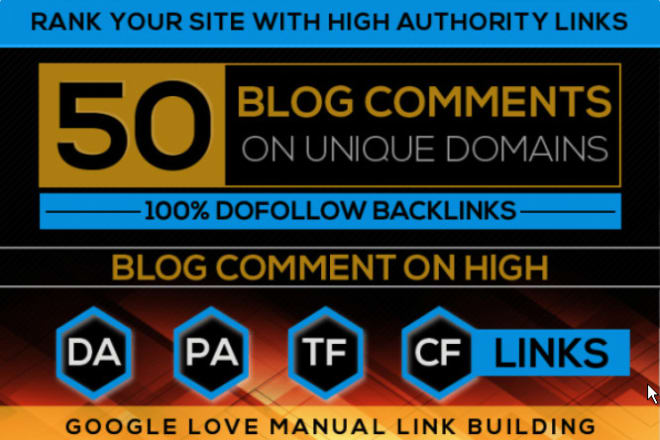 I will build 50 high quality dofollow blog comments backlinks