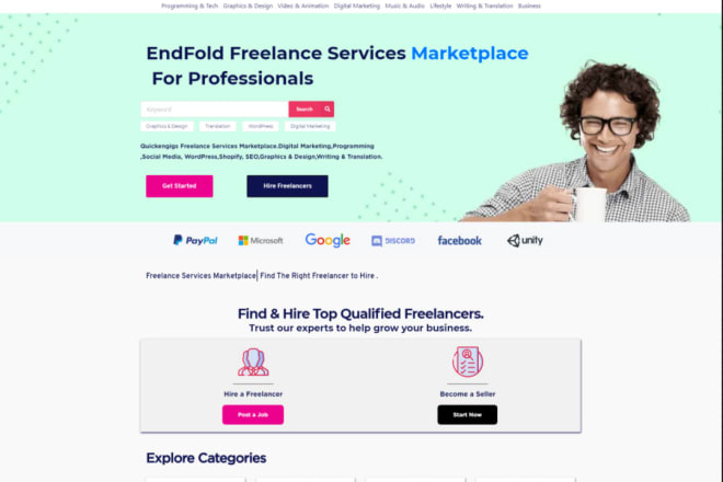 I will build a freelance marketplace website