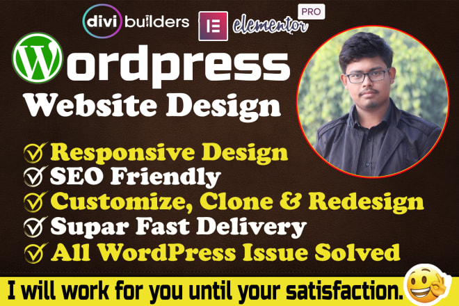 I will build a modern eye catching wordpress website, clone or redesign