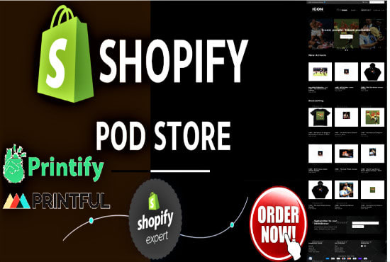 I will build a shopify print on demand store with printful printify