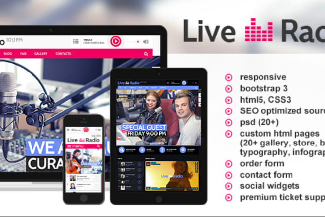 I will build a stunning radio, music, live streaming website and mobile app