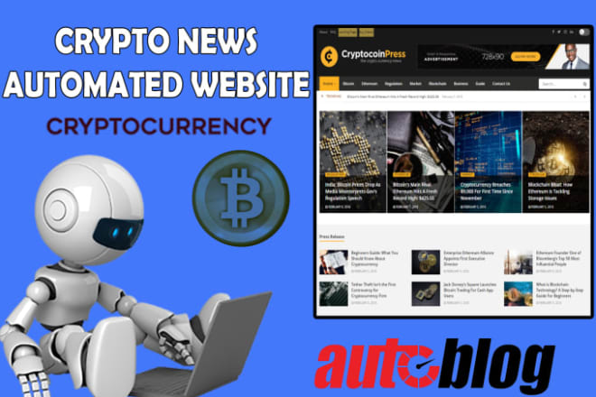 I will build autopilot bitcoin crypto news site for passive income