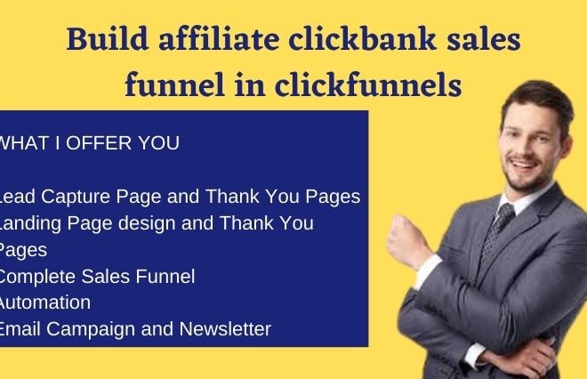I will build clickbank affiliate marketing email sales funnel on getresponse