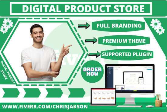I will build digital product store or ebook dropshipping store