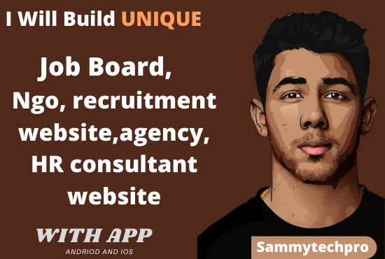 I will build job board, recruitment or agency, ngo, HR consultant website with app