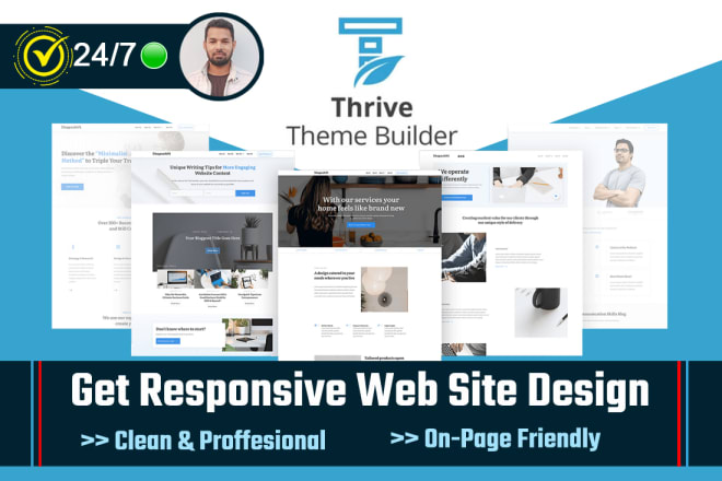 I will build responsive website with thrive themes builder and thrive architect