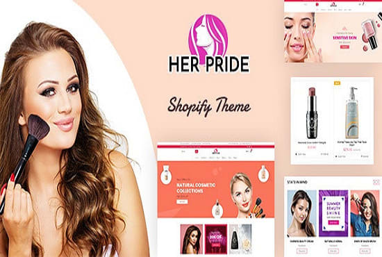 I will build shopify skincare shopify cosmetics shopify beauty shopify fashion store