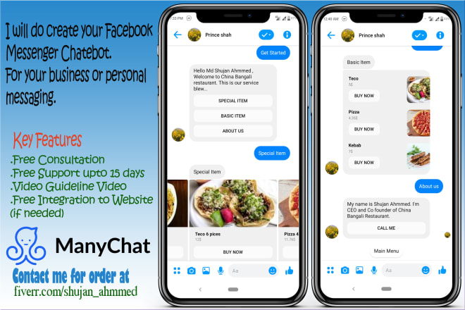 I will build the best facebook messenger chatbot on manychat