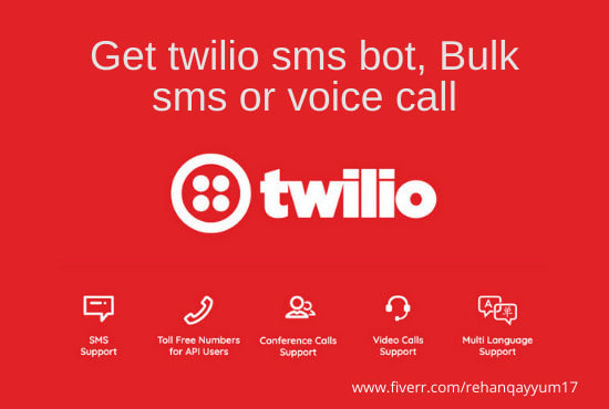 I will build twilio sms bot, bulk sms,voice call app