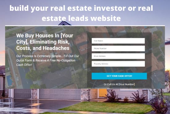 I will build your real estate investor or real estate leads website