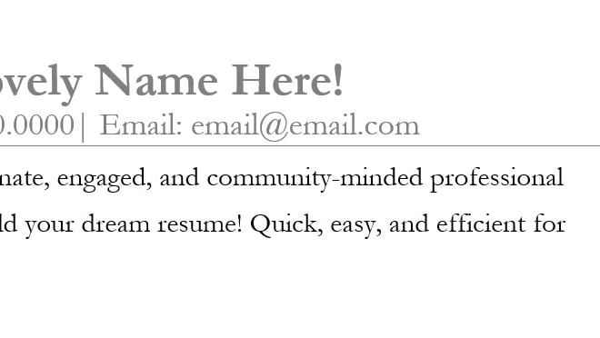 I will bust out a banging resume quick and easy for you