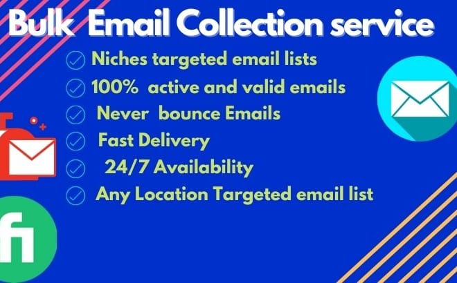I will collect valid bulk email lists targeted and niches