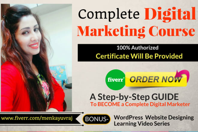 I will complete digital marketing course and wordpress course