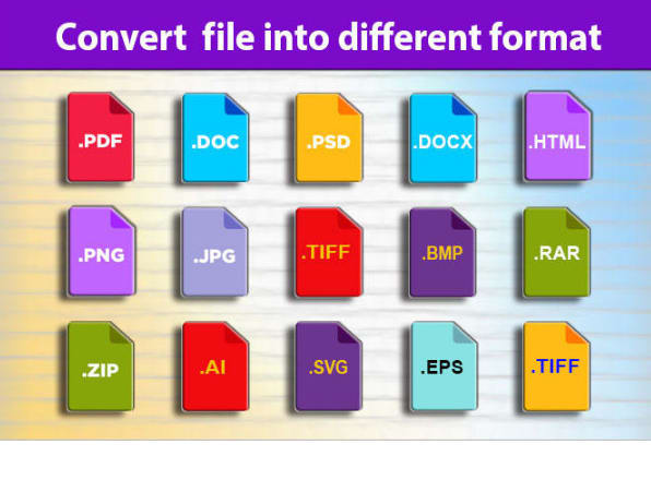 I will convert ai or psd files to jpeg,bmp, png, tiff,pdf etc