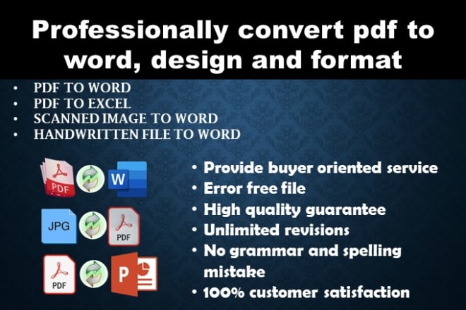 I will convert pdf to word or any other editable doc