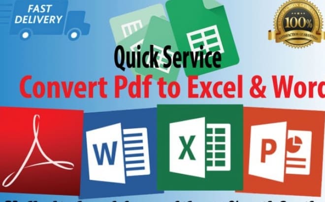 I will convert PDF to word, pdf to excel, copy paste, data entry