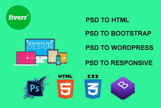 I will convert PSD to HTML bootstrap responsive webpage for u