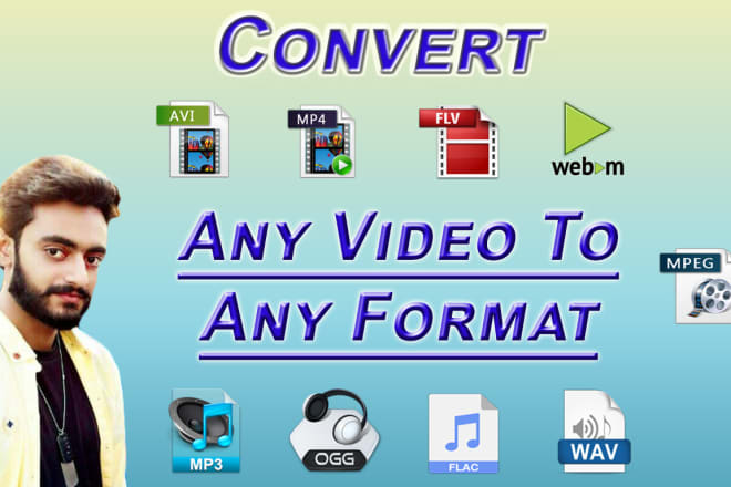 I will convert video to any format mp3 avi wav