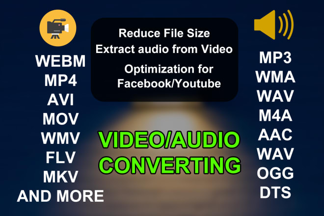 I will convert your audio or video file to any format