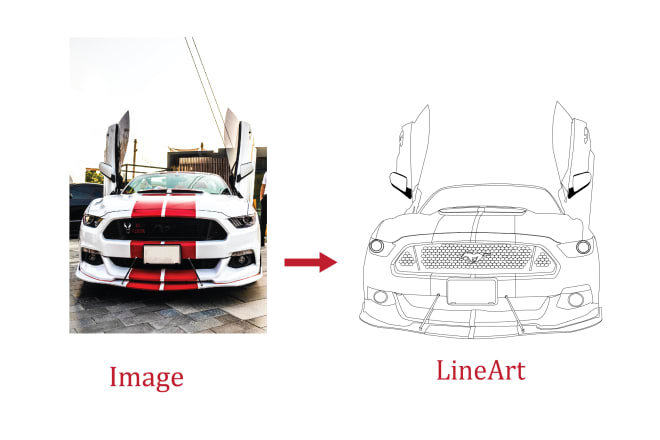 I will convert your image into line art