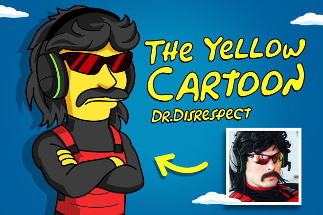 I will convert your photo into yellow cartoon