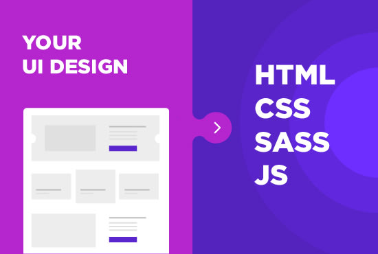 I will converting your web design to html css sass js