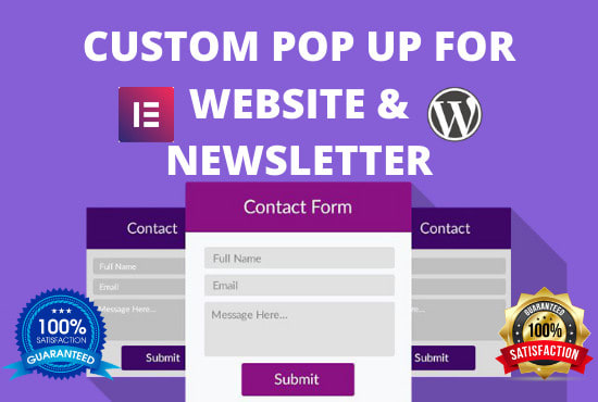 I will creat a popup form, elementor, opt in popup, mailchimp,contact form 7,gravity