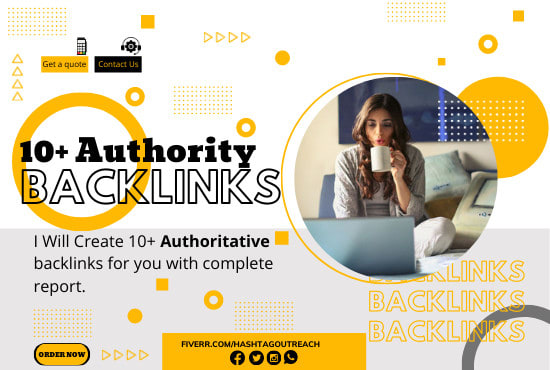 I will create 10 plus authority backlinks with report