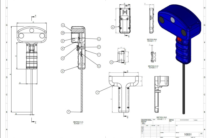 I will create 2d drawing dwg with solidworks