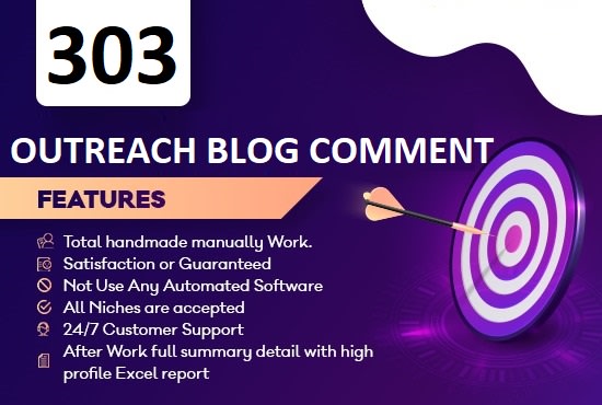 I will create 303 outreach blog comments high da 50 plus spam scor 0 backlinks