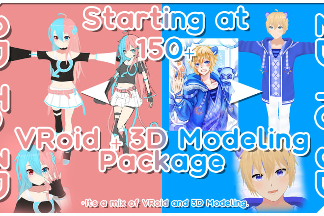 I will create 3d anime model from vroid