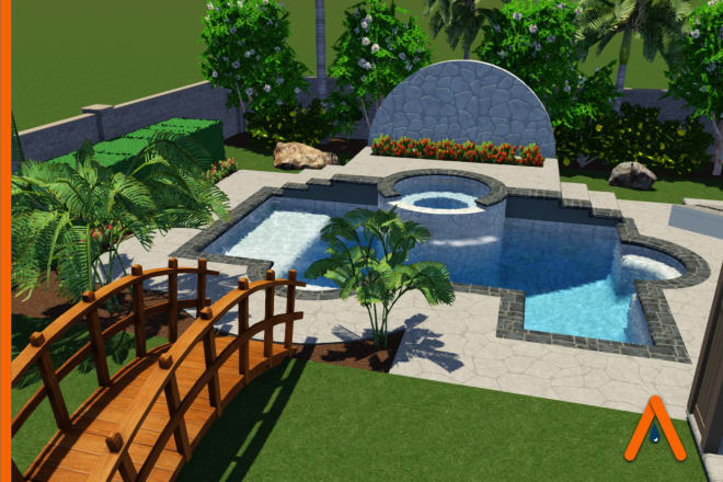 I will create 3d pool landscaping model design
