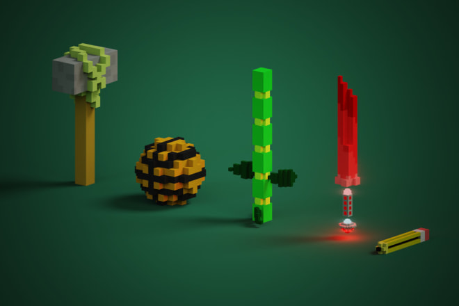I will create 3d voxel objects for you or your game in 24 hours