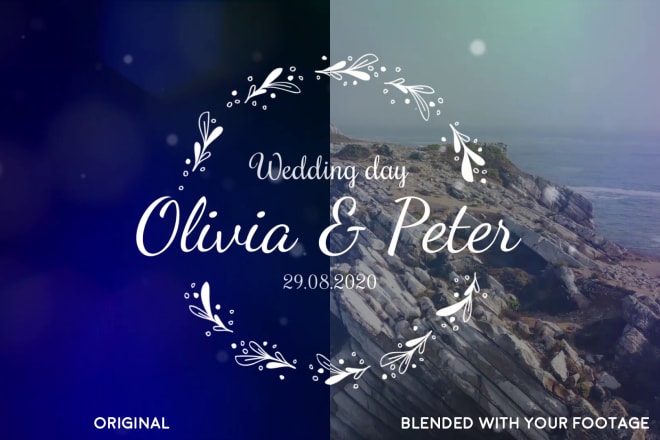 I will create a beautiful wedding title with light leak effects