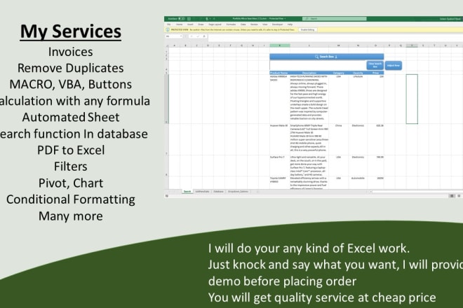 I will create a custom excel spreadsheet with formula, vba, macro