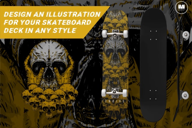 I will create a design for your skateboard deck in any style