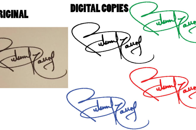 I will create a digital signature or vector tracing of your signature