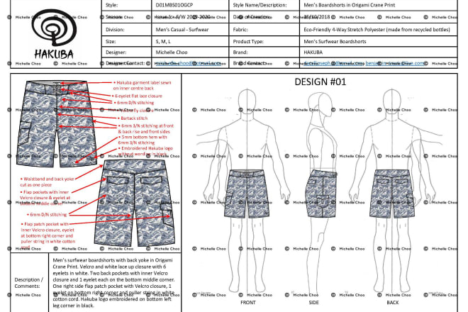 I will create a fashion design tech pack for any garment