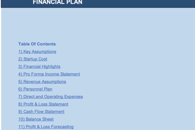 I will create a financial plan