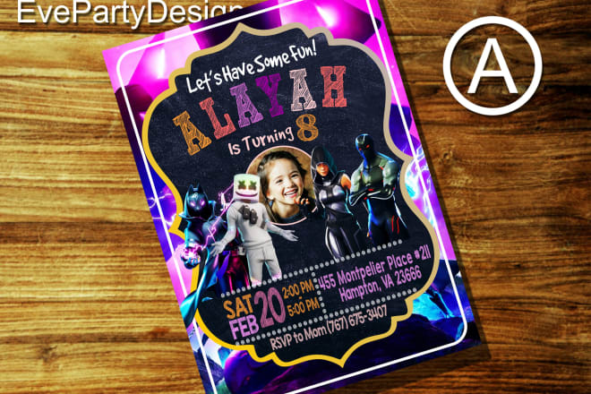 I will create a game invitation for your kid party