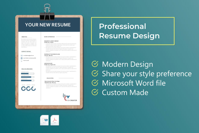 I will create a new design for your CV or resume