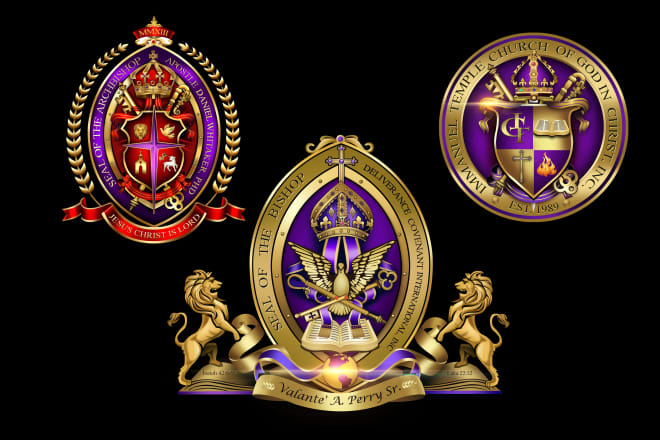 I will create a professional bishop seal and church logo