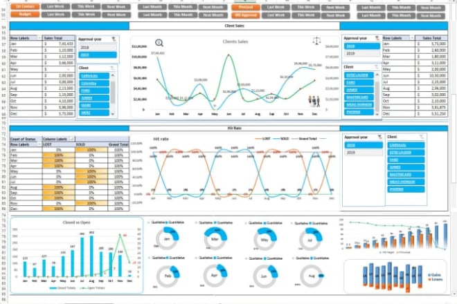 I will create a professional dashboard in excel