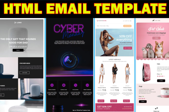 I will create a responsive HTML email template