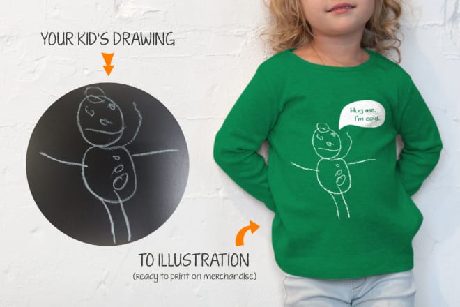 I will create a vector illustration from children drawing
