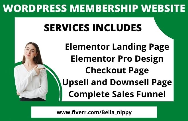 I will create a wordpress membership site, wordpress sales funnel using elementor