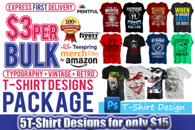 I will create amazing text and graphic based custom t shirt design